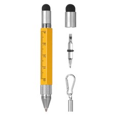 6 in 1 Metallic Stylus Pen Aluminum Alloy Mini Capacitive Pens,Yellow