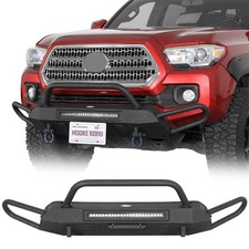Offroad Steel Front Bumper W 72w Light Bar Fit 2016-2023 Toyota Tacoma Trucks