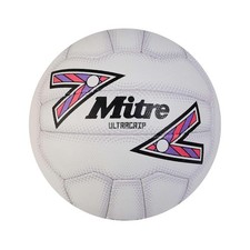 Mitre Ultragrip Netball 4 White/Black/Purple 4 White/Black/Purple