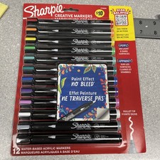 Sharpie No Bleed Markers - Assorted Colors - 12 Count Pack - New