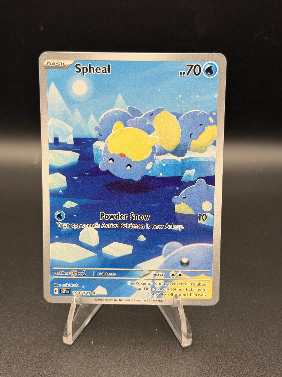 Spheal 199/191 Illustration Rare Surging Sparks Pokemon Near Mint