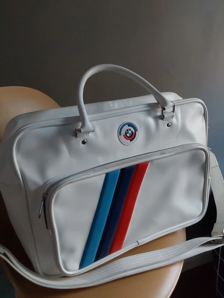 Bolso de lona blanco raro BMW Motorsport Heritage  Foto 2 de 4