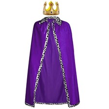 King Costume Set- King Robe Queen Robe with Crown