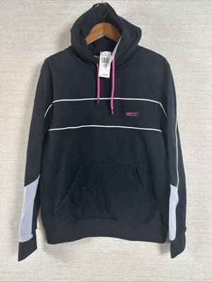 WeSC Hoodie Mens L Black Colorblock Pullover Hooded Sweatshirt Streetwear NWT