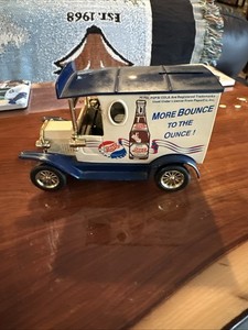 Vintage Pepsi Cola Golden Wheel Die Cast Truck Collectible Bank No Key
