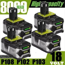 18V 8.0AH For Ryobi One Plus P108 18 Volt Lithium-ion High Capacity Battery Lots
