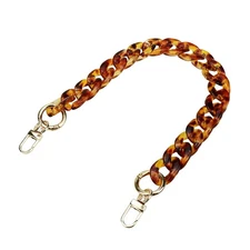 Quluxe Thick Resin Purse Bag Handle Shoulder Strap Replacement 15" Oval Leopard