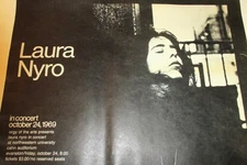 Rare Real 1969 Laura Nyro Live At Evanston Il. Northwestern University Poster!