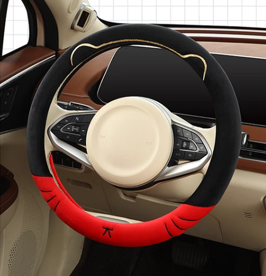 Cat Plush Steering Wheel Cover Cartoon Anti-Slip Inner Ring