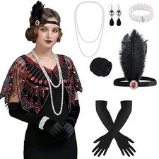 ELECLAND 10 Pieces 1920s Flapper Gatsby Accessories Set for Women
