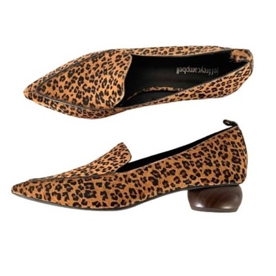 Jeffrey Campbell Viona Size Leopard Print Wood Heel Flats