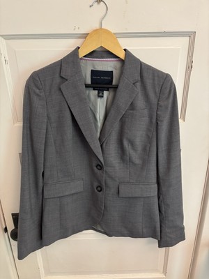 Banana Republic Women s Gray Wool Two Button Blazer Jacket Suit Separate Size 4