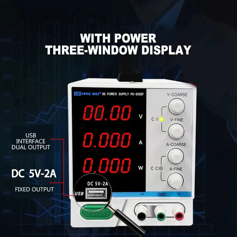 PS3010DF Adjustable DC Power Supply Notebook Mobile Phone Repair Four-digit - Image 3 of 4