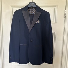 Next Occasion Slim Fit Navy Dinner Suit / Tuxedo 34 Excellent Condition