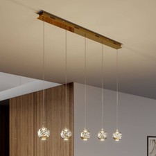 Lucande LED Esstisch Pendelleuchte Glas gold,...
