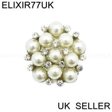 NEW SMALL SILVER DIAMANTE PEARL BROOCH PIN BOUQUET JOB LOT WEDDING DRESS BRIDAL
