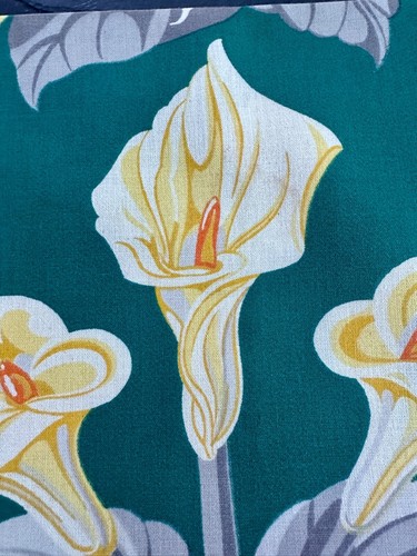 Art Deco 1930s Goodall MOHAIR Chartreuse Cala Lily Barkcloth Era Vintage Fabric