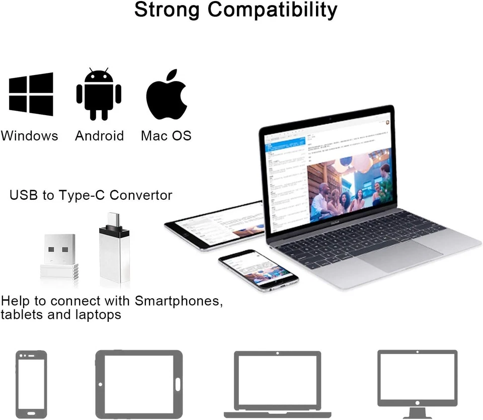 BoYata Wireless Keyboard, Ultra Slim Keyboard with Type-C Converter Compatible - Image 2 of 4