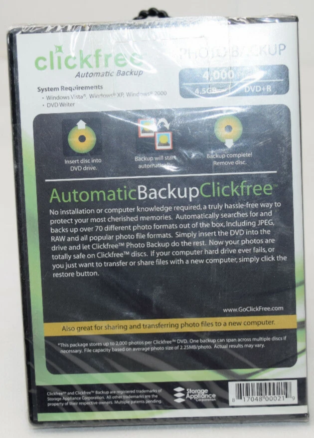 ClickFree Automatic Digital Photo Back-Up For Windows XP, Windows VISTA, & 2000  - Image 2 of 4