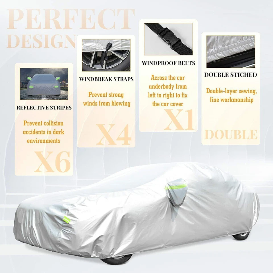 For BMW FULL CAR COVER Outdoor Waterproof All-Weather Protection 6-Layer w/ bag - Image 4 of 4