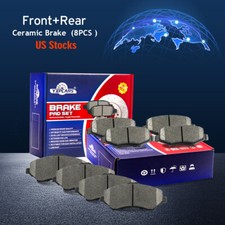 Front and Rear Ceramic Brake Pads For 2007 - 2018 Jeep Wrangler JK