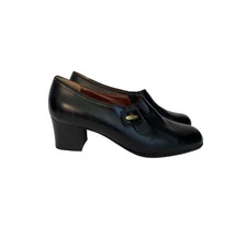 Vintage 80's Miss Clair Linea Young Black Italian Leather Shoes Size 37
