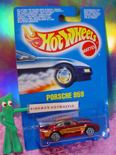 1990 Hot Wheels PORSCHE 959 all blue card metallic red;uh 4631
