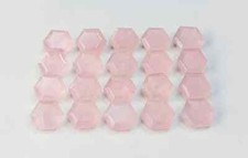 WHOLESALE NATURAL ROSE QUARTZ FACETED HEXAGON SHAPE LOOSE GEMSTONE