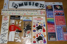 Musical Instrument Band School Marching Band Pep Rally scrapbooking sticker set 