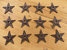 12 Cast Iron Stars Washer Texas Lone Star Ranch 3" Primitive Rustic Craft Decor 