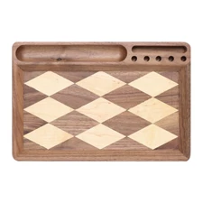 Handcrafted Rolling Tray For Smoking Accessories Wooden Tray With Filter Holes