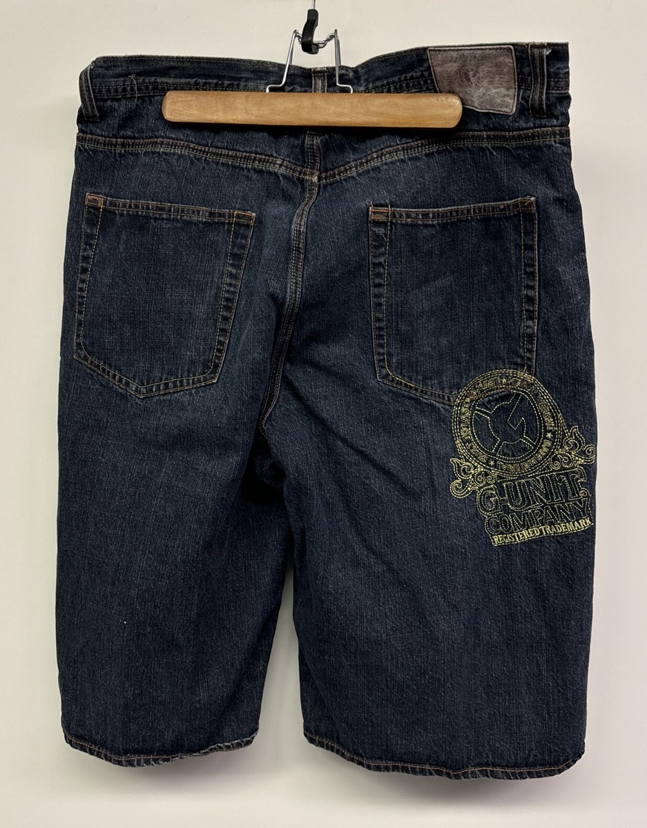 Mo Jeans デニムショーツ ジョーツ 90s Y2K size38 VINTAGE G Unit Jean Shorts Jorts 38 Blue Denim 50 Cent Hip