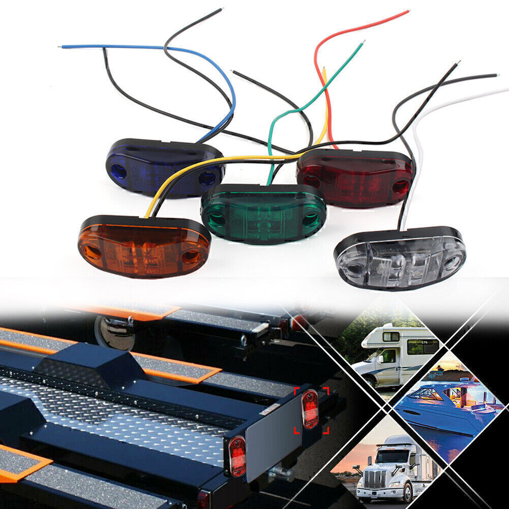 2 LED Side Light Trailer Light Identification Light For Truck Trailer RV SUV etc