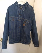 Vintage Denim Carhartt Jean Jacket Made In USA Blanket Lined Mens XL Tall
