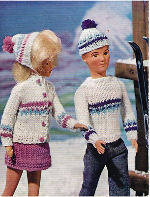  Teenager Puppen Kleidung Strickanleitung. 11 - 12''.Laminierte Kopie. (V Puppe 159)