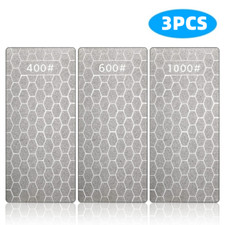 Lote de 3 piezas de kit de piedra de banco de afilado de placa de afilado de cuchillo de diamante 400 600 1000 grano