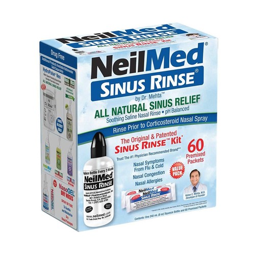 Neilmed Sinus Rinse Kit For Adult Soothing Saline Nasal Rinse 60 Packets - Picture 5 of 8