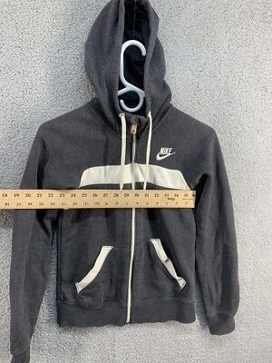 Nike Y2K Grey Zip Through Hoodie Two Tone Grey Tag Sz S 4-6 | eBay