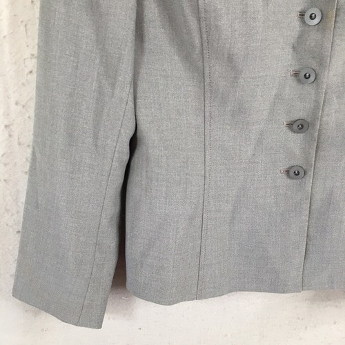 Vintage Kasper ASL Blazer Womens 8 Gray Jacket Office Career Work Preppy - Picture 11 of 18