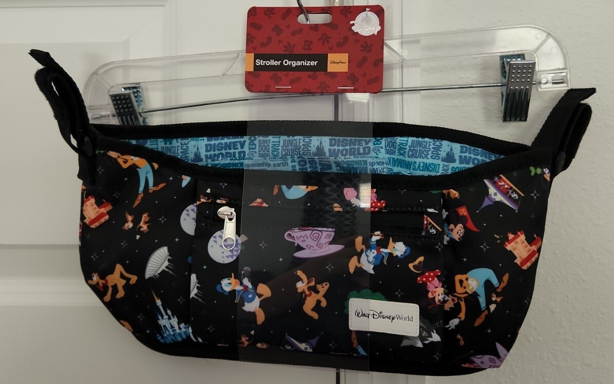 Disney Parks Black Stroller Organizer with Mickey Minnie Donald Pluto Characters NWT-image