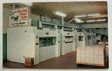 Vintage GA Postcard Claxton Georgia Fruit Cake Bakery oven kitchen interior sign