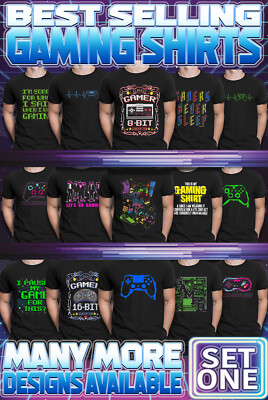  Herren Gaming T-Shirt Gamer 80er 90er Spieler Stanley Stella Premium Qualität Top
