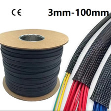 1-50M Insulated Braided Sleeving Tight Wire Harness Cable Sleeve Nylon Tube