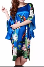 Ice Silky Loose Nightgown Gown - One Size Fit “M To XL”