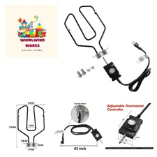120V 1650W 15A Electric Smoker Heating Element Replacement Kits with Adjustab...