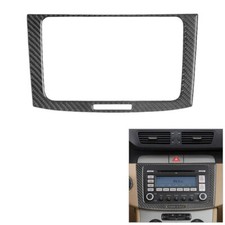 Cubierta de marco de consola de radio de coche de fibra de carbono para Volkswagen Passat 2006-2011