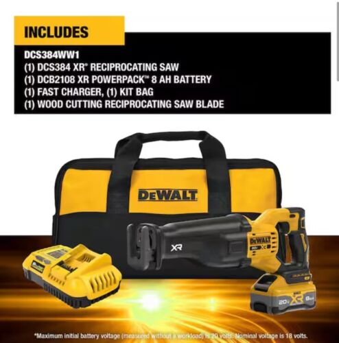 New Dewalt XR DCS384WW1 20v Brushless Reciprocating Saw Kit - Picture 2 of 7