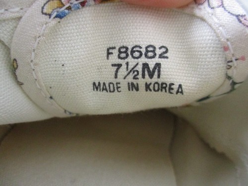 VTG Cole Haan Sporting Cream Floral Canvas Sling Back Sneakers 7.5M Korea - Picture 9 of 14