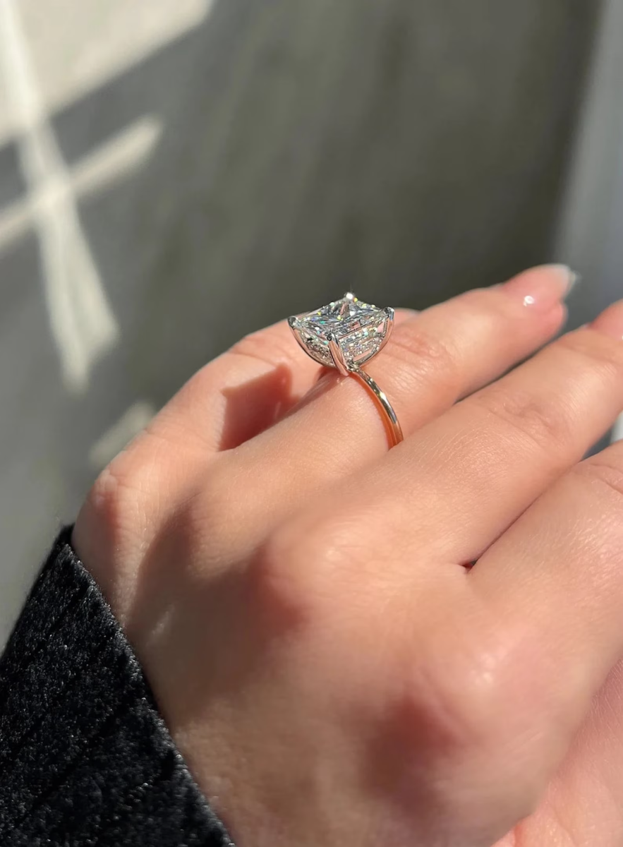 Custom Name Engagement Ring - 0.63 Carat Moissanite Simulated Diamond Ring For Women, Available In 10K, 14K, 18K Gold & Sterling Silver