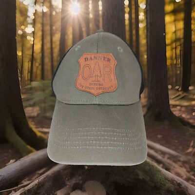 Danner Hat Cap Adjustable Back Green Black Mesh Trucker Dad Front Patch Oar Pine